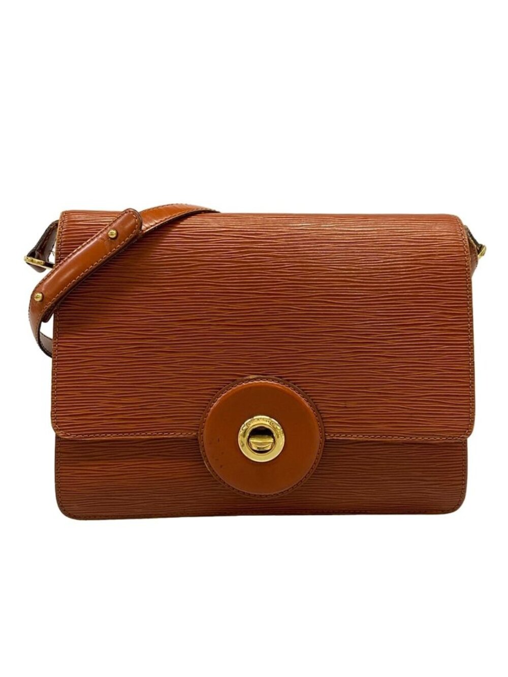 Louis Vuitton Shoulder Bag Epi Run Kenya Brown Gold Leather